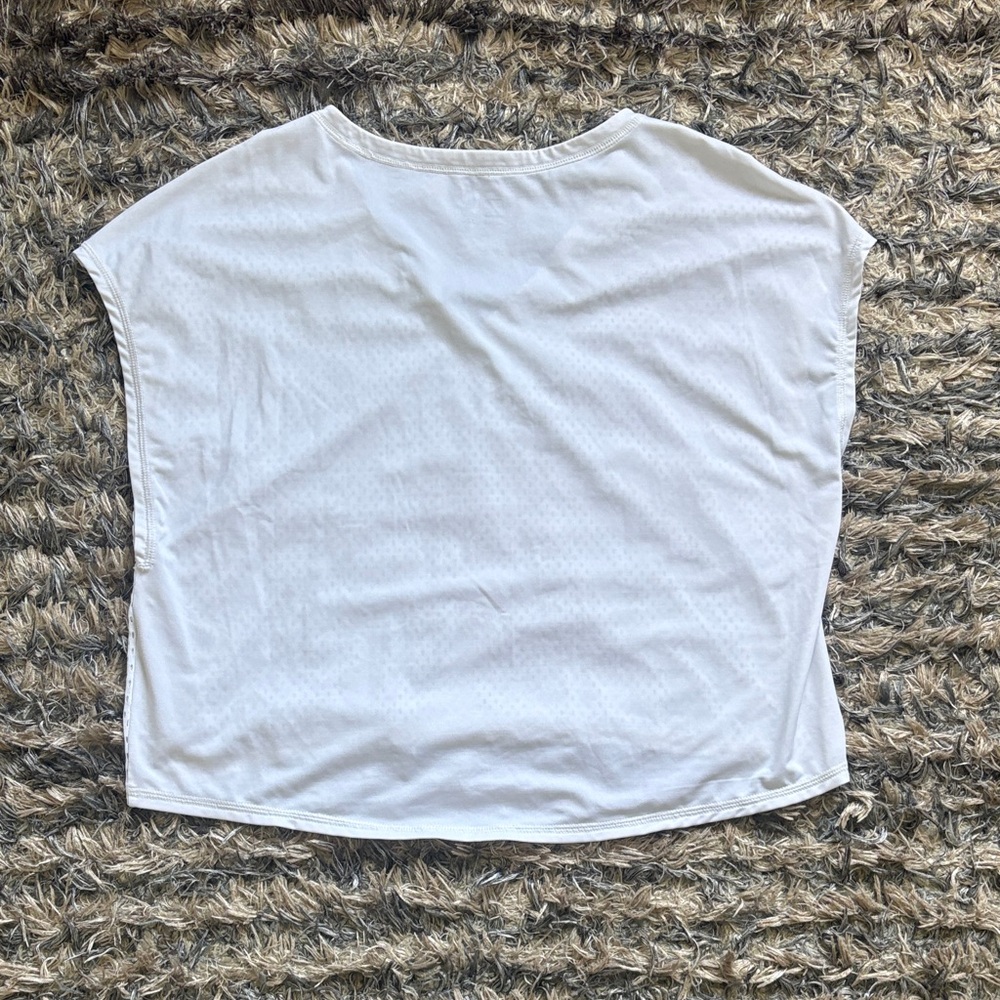 Zella White Mesh V-Neck Tank with Black Trim - Picture 3 of 7